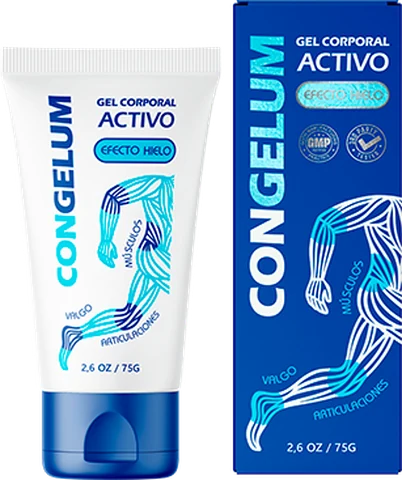 Tubo y caja de Congelum de 75 g, gel corporal con efecto hielo