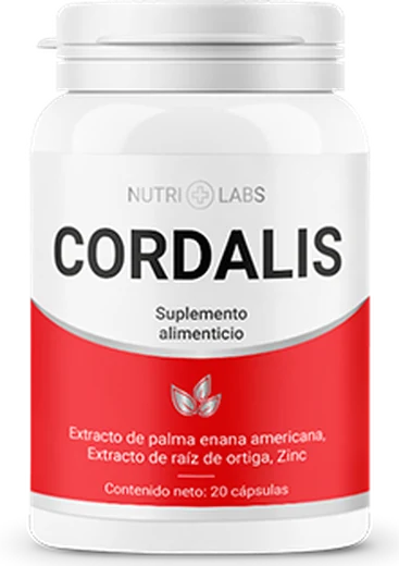 Frasco de Cordalis con 20 cápsulas para la presión arterial