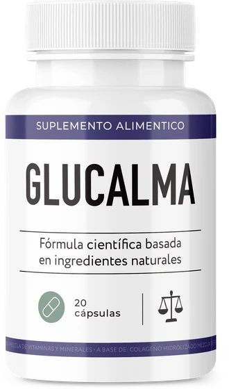 Frasco de Glucalma con 20 cápsulas para el control de la glucosa