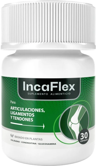 Frasco de IncaFlex con 30 cápsulas para articulaciones